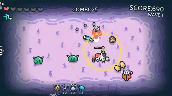 「猫をなでて敵を駆逐せよ　異色の2D弾幕シューティング「なでねこ」が2026年発売」の画像