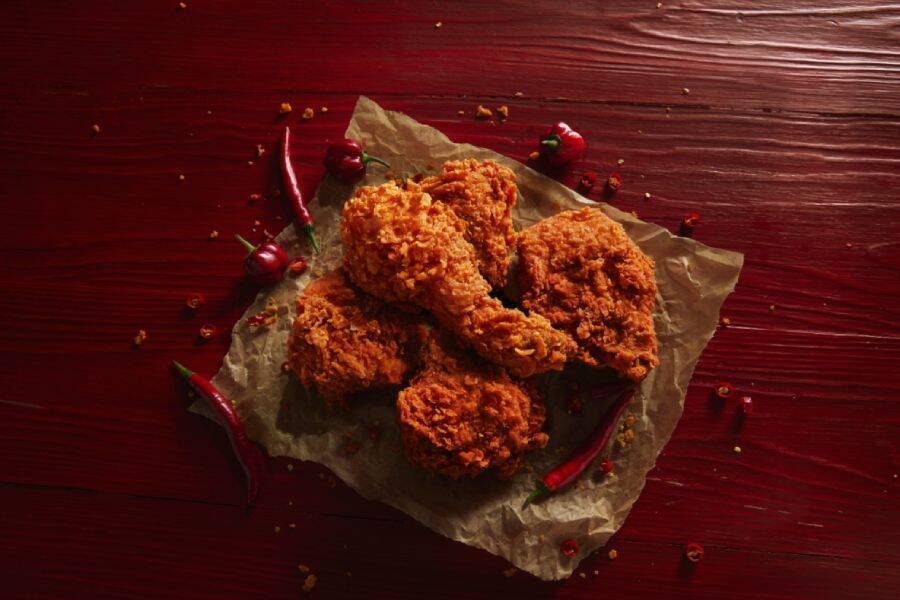 KFC監修の辛口ポテチ登場　「レッドホットチキン味」と「グリーンホットウィング味」
