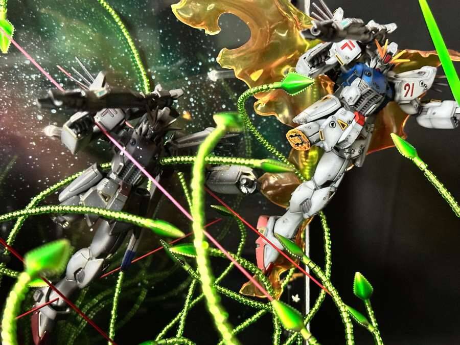 「質量を持った残像」を完全再現　ガンダムF91名シーンのジオラマが圧倒的完成度