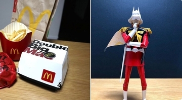 マックの空き箱から生まれたシャア　作った歯医者さんの器用さに称賛あつまる