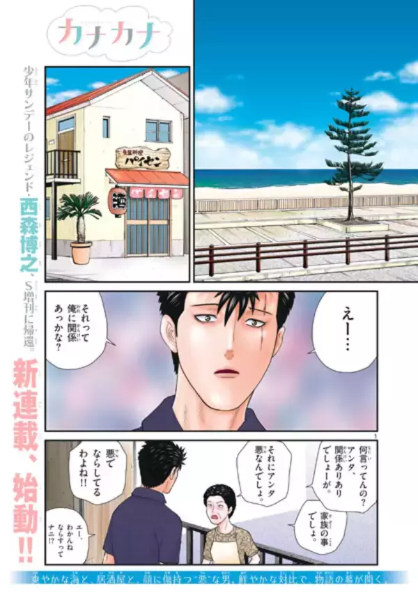 「「今日から俺は!!」の西森博之が新連載　伝説の元ヤンと孤独な少女が紡ぐホームコメディ「カナカナ」」の画像