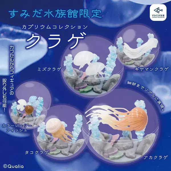 カプセルを水槽に見立てた「カプリウムコレクション クラゲ」　すみだ水族館＆京都水族館限定で登場