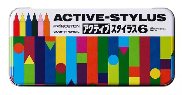 「最新の「クーピーペンシル」はタッチペン！？パッケージのブリキ缶も再現」の画像