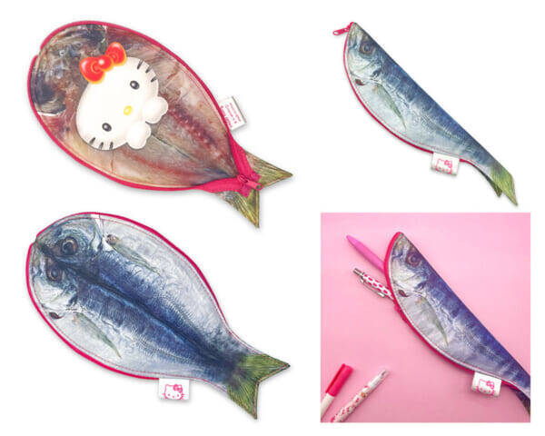 サンリオキャラが干物に変身　湊町シリーズからシュールな干物型ポーチ