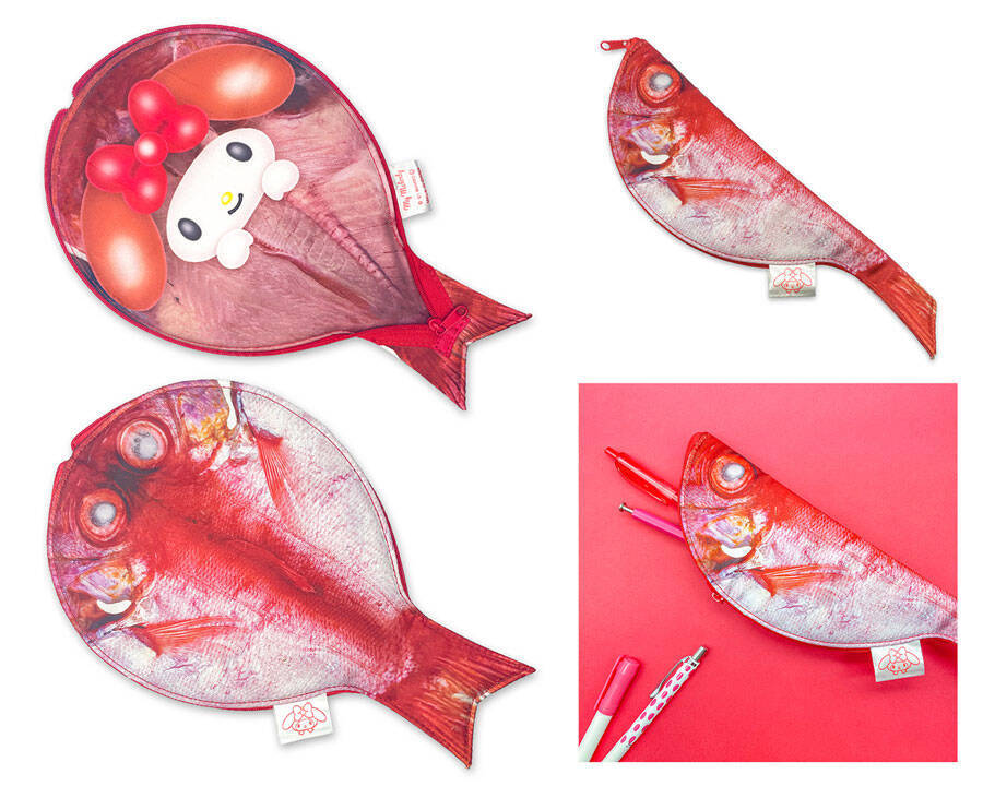 サンリオキャラが干物に変身　湊町シリーズからシュールな干物型ポーチ