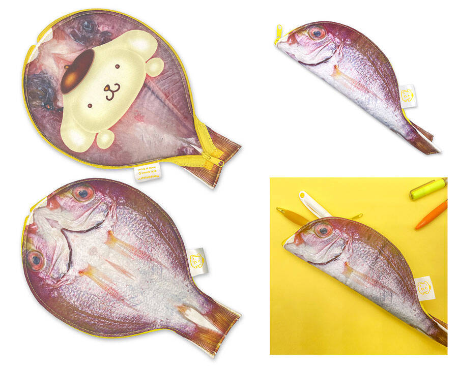 サンリオキャラが干物に変身　湊町シリーズからシュールな干物型ポーチ