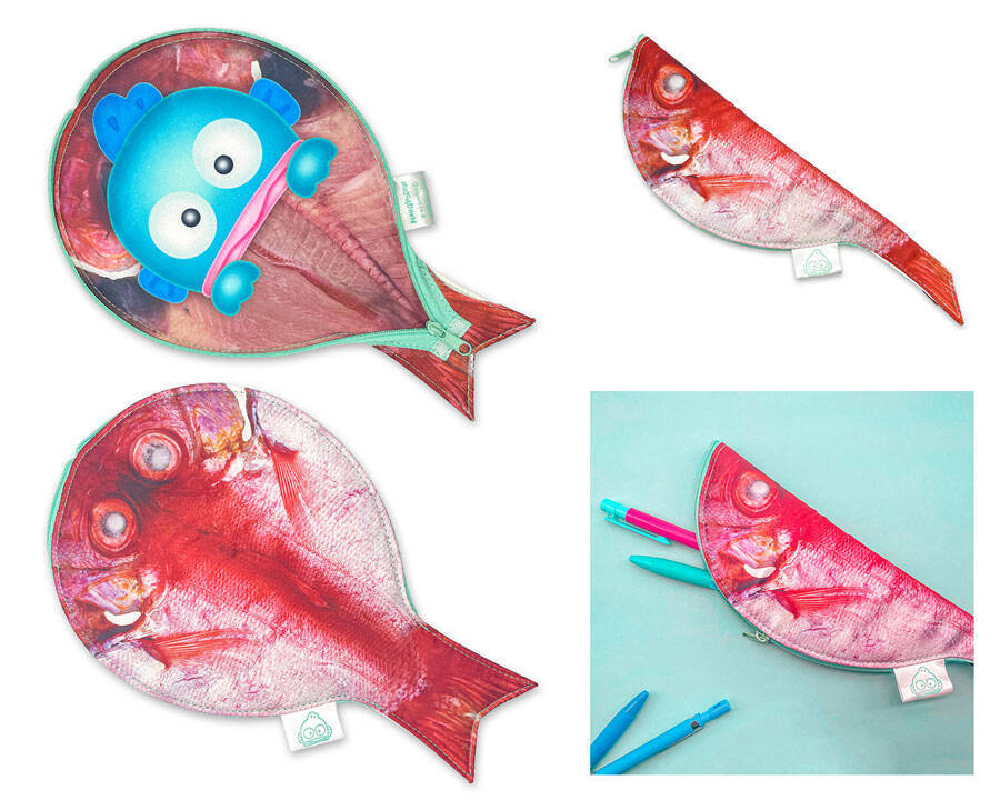 サンリオキャラが干物に変身　湊町シリーズからシュールな干物型ポーチ