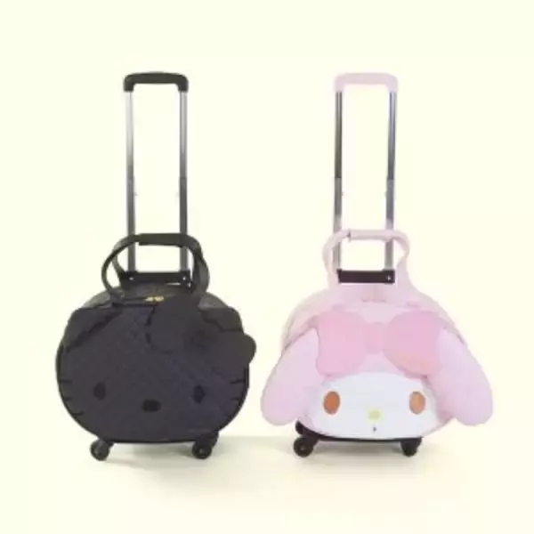 キティとマイメロのフェイス形ボストンキャリーバッグ登場 ゴロゴロ 