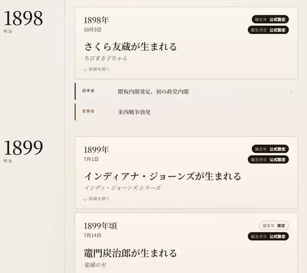 友蔵と炭治郎が1歳違い⋯⋯？創作キャラの生年で学ぶ日本＆世界史