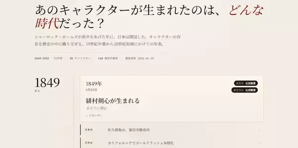 「友蔵と炭治郎が1歳違い⋯⋯？創作キャラの生年で学ぶ日本＆世界史」の画像