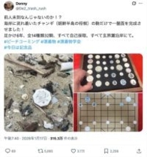 漂着物だけで朝鮮将棋の駒をコンプリート！6年の海辺散策がもたらした“前人未到の成果”