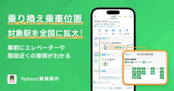 Yahoo！乗換案内「乗車位置」が全国拡大　乗換や降車がもっとラクに