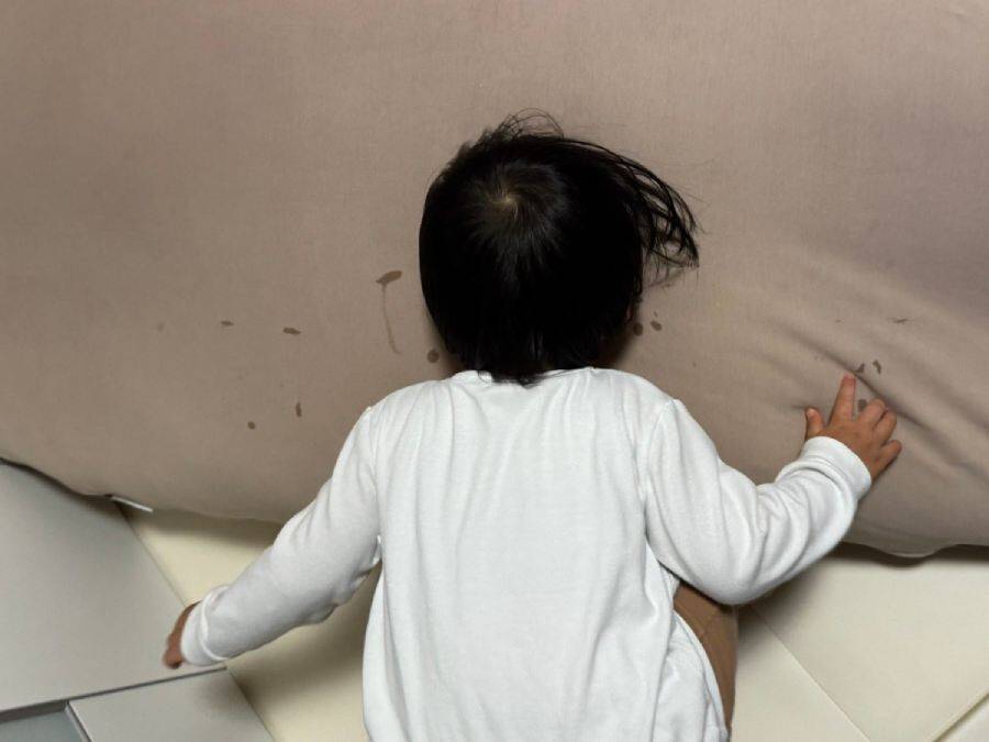 魚拓ならぬ「泣き拓」？イヤイヤ期の2歳児がヨギボーに残した跡に癒やされる人続出