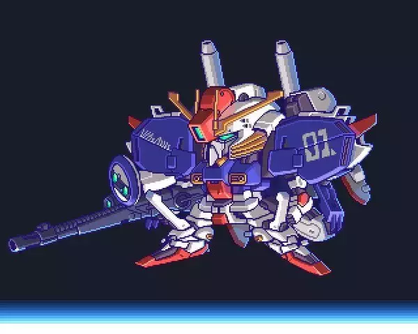 「いつかまた「参戦」する日を夢見て　プラモデラーがガンダム・センチネル「Sガンダム」をドット絵アニメーションで再現」の画像