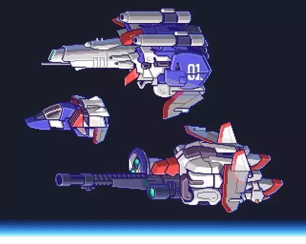 「いつかまた「参戦」する日を夢見て　プラモデラーがガンダム・センチネル「Sガンダム」をドット絵アニメーションで再現」の画像