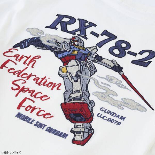 背中で魅せるガンダムTシャツ　名機3体を精緻なフル刺繍で表現