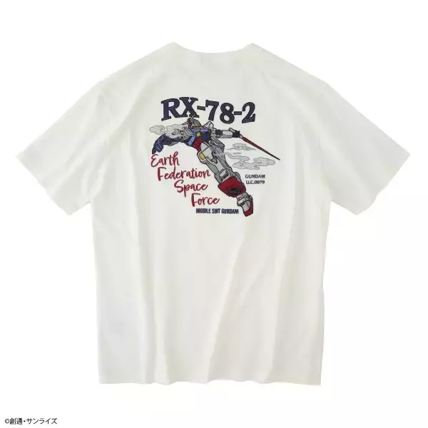 「背中で魅せるガンダムTシャツ　名機3体を精緻なフル刺繍で表現」の画像