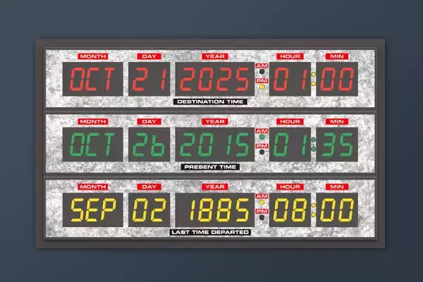 「「バック・トゥ・ザ・フューチャー」公開40周年　タイムサーキット型時計が登場」の画像