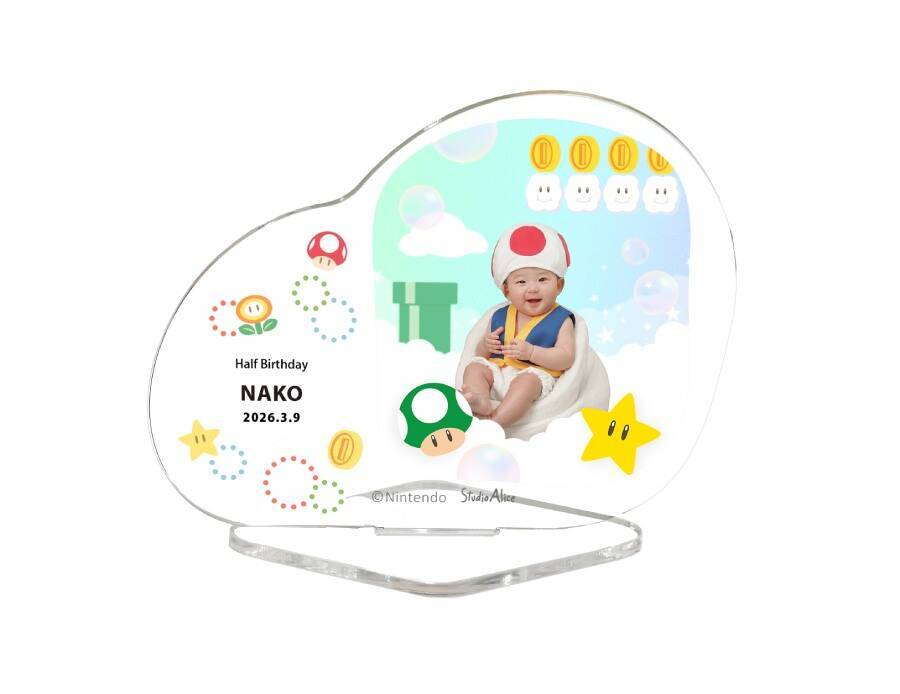 赤ちゃんがベビィマリオに　スタジオアリスの「スーパーマリオ撮影」に新衣装登場