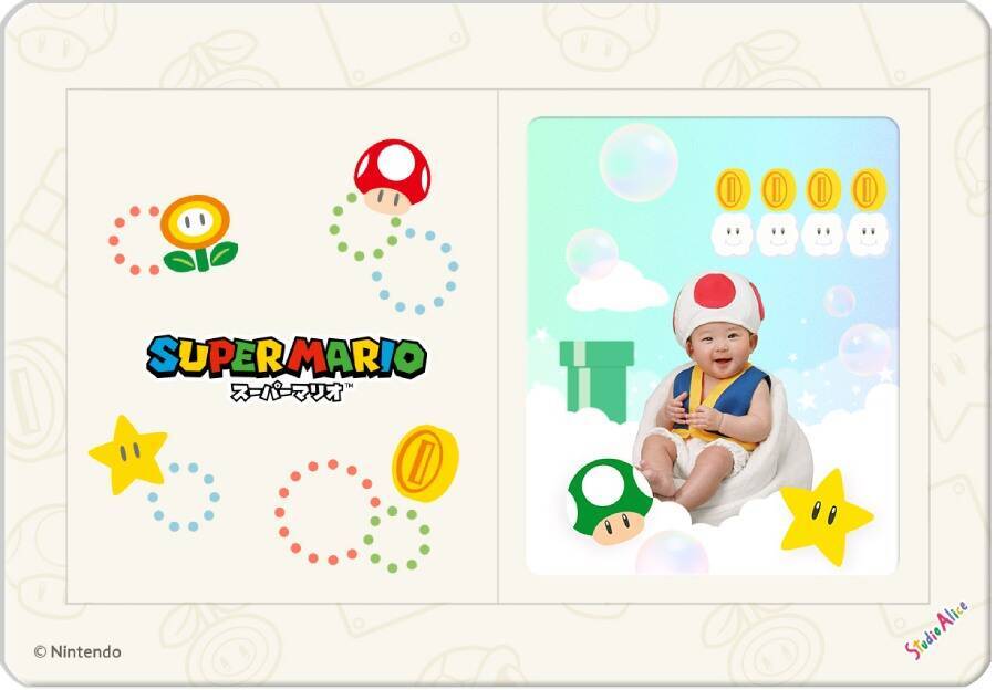 赤ちゃんがベビィマリオに　スタジオアリスの「スーパーマリオ撮影」に新衣装登場