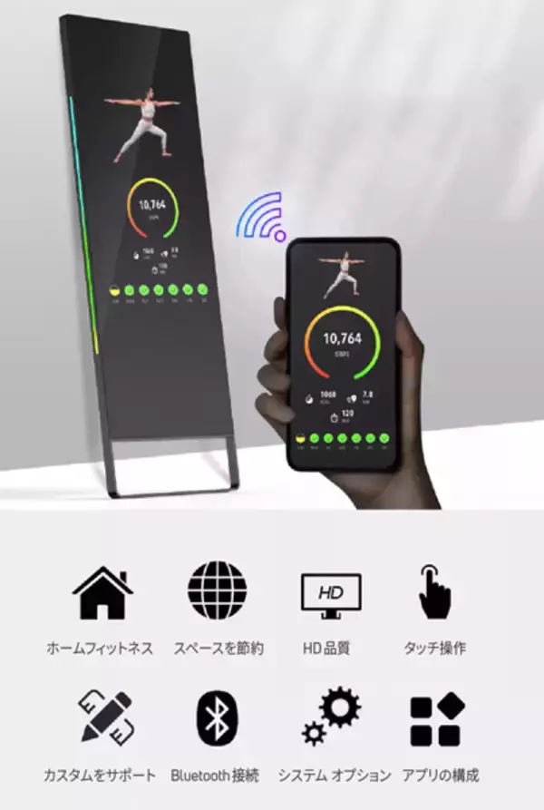 「ミラー型Android端末「Gymoo-Mirror」販売開始　自宅の鏡がパーソナルジムに」の画像