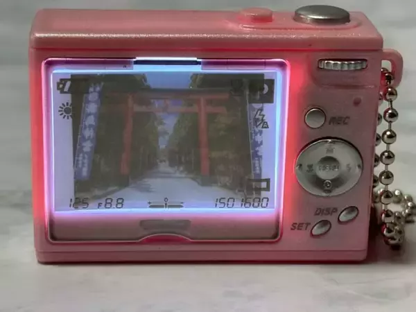 シャッターを押すと写真が現れる　カプセルトイ「デジタルカメラフォトフレームマスコット」使ってみた