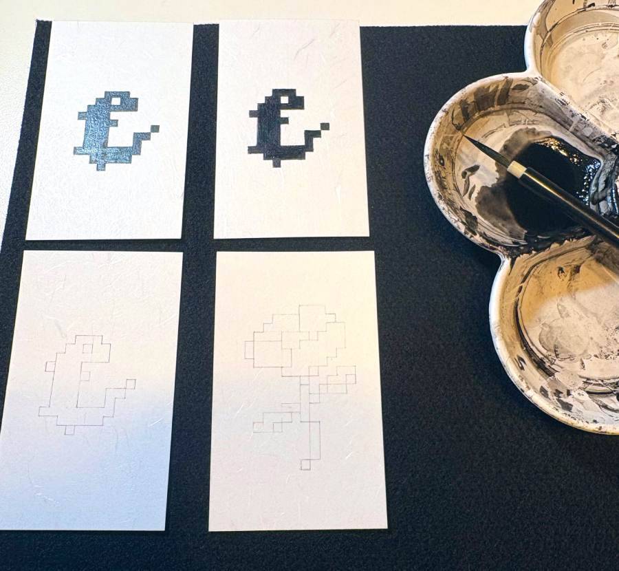 その発想はなかった！斬新すぎる水墨画×ドット絵の「ぴくせる水墨画」