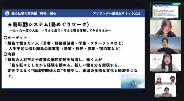 「第３回「アイランダー高校生サミット2025」開催　全国20校の離島高校から約60人が参加」の画像