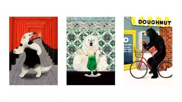 京都の人気スポットを満喫する動物たちを生き生きと表現　京都 蔦屋書店で小林マキ作品展「Stroll around Kyoto」がスタート