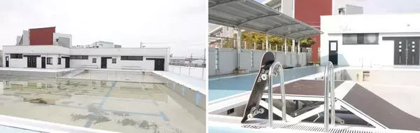 「小学校プール跡地にスケートパーク開設　愛知県大府市、スケボー、BMX施設に変身」の画像