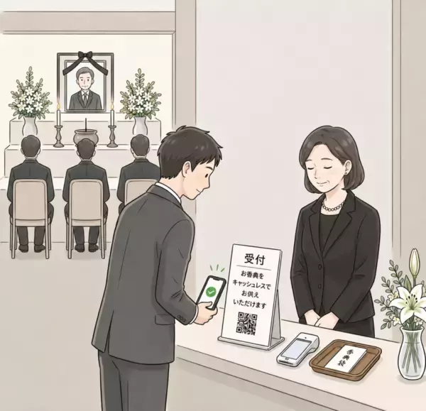葬儀会場での香典キャッシュレス決済サービス　スタートアスカネット、アンケートでは 約半数が「条件付きで受容」