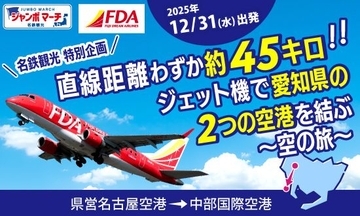 フライト時間約10分、直線距離45キロ　大みそか出発、「ジェット機で愛知県の2つの空港を結ぶ空の旅」