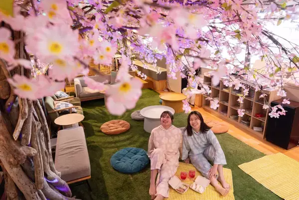 「埼玉のおふろcafe utataneで花粉症でも楽しめる　“お花見”イベントを開催中」の画像