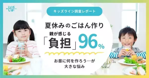 夏休み、お昼ご飯の献立決めが悩みの種　キッズラインが「夏休みの家事に関するアンケート」