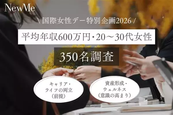 「キャリア・ライフの両立」はもはや前提条件へ　NewMe総研が平均年収600万円、20～30代女性350人に調査