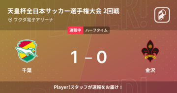 【速報中】千葉vs金沢は、千葉が1点リードで前半を折り返す