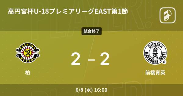 高円宮杯u 18プレミアリーグeast第1節 柏はリードを守りきれず 前橋育英と引き分け 22年6月8日 エキサイトニュース