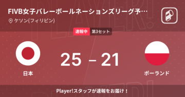 【速報中】日本vsポーランドは、日本が第2セットを取る