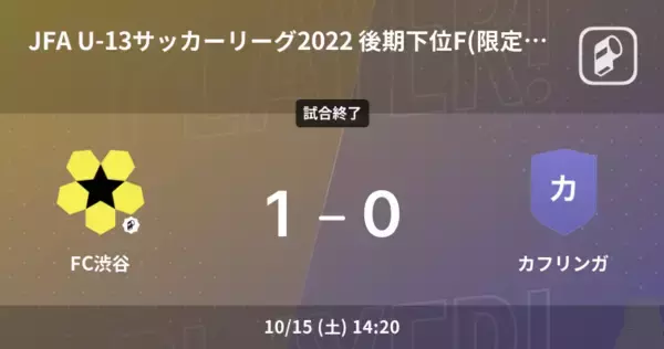 【速報中】FC渋谷vsカフリンガは、FC渋谷が1点リードで前半を折り返す