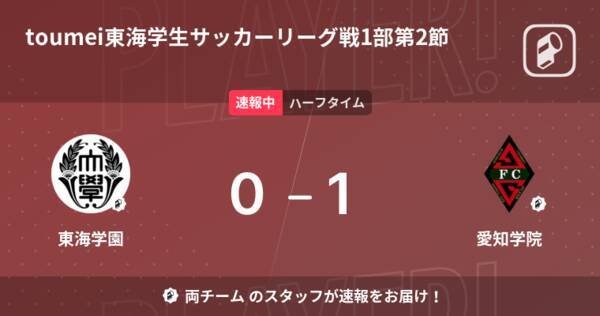 速報中 東海学園vs愛知学院は 愛知学院が1点リードで前半を折り返す 22年8月31日 エキサイトニュース