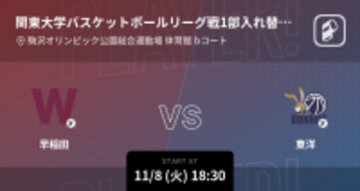 【関東大学バスケットボールリーグ戦1部入れ替え戦第1戦】まもなく開始！早稲田vs東洋