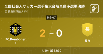 【全国社会人サッカー選手権大会岐阜県予選準決勝】FC.Bomboneraが長良との一進一退を制す