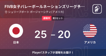 【速報中】日本vsアメリカは、日本が第2セットを取る