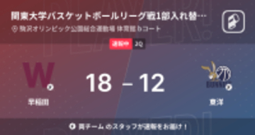 【速報中】1Q終了し早稲田が東洋に6点リード