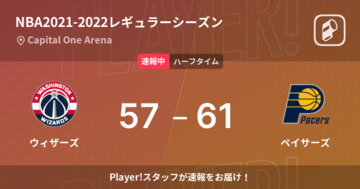 【速報中】ウィザーズvsペイサーズは、ペイサーズが4点リードで前半を折り返す