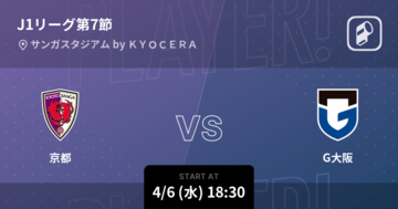 【J1第7節】まもなく開始！京都vsG大阪
