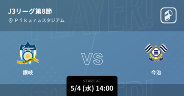 【J2第8節】まもなく開始！讃岐vs今治