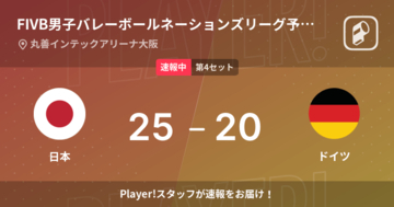 【速報中】日本vsドイツは、日本が第3セットを取る