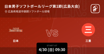 【日本男子ソフトボールリーグ第1節(広島大会)】まもなく開始！日本vs三重