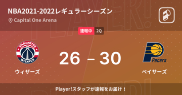 【速報中】1Q終了しペイサーズがウィザーズに4点リード